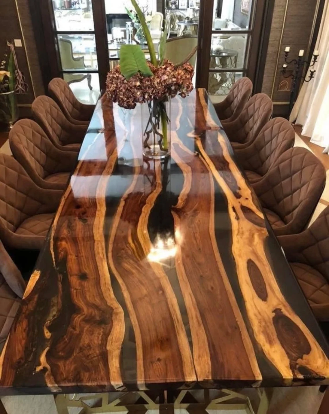 Customised – Rectangular Eclipse Epoxy Center Table - Image 4