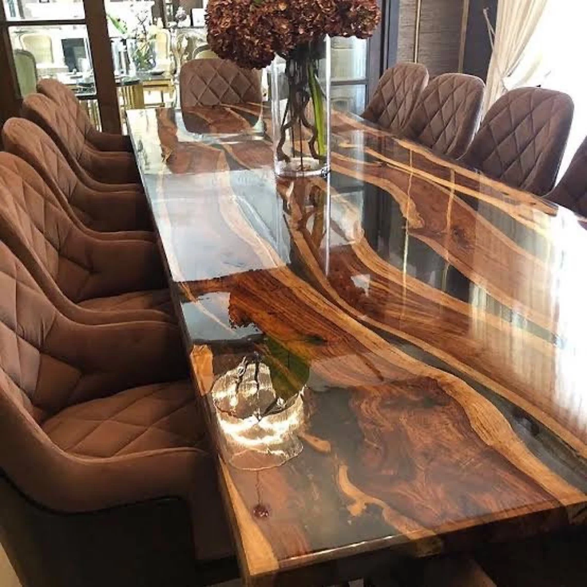 Customised – Rectangular Eclipse Epoxy Center Table