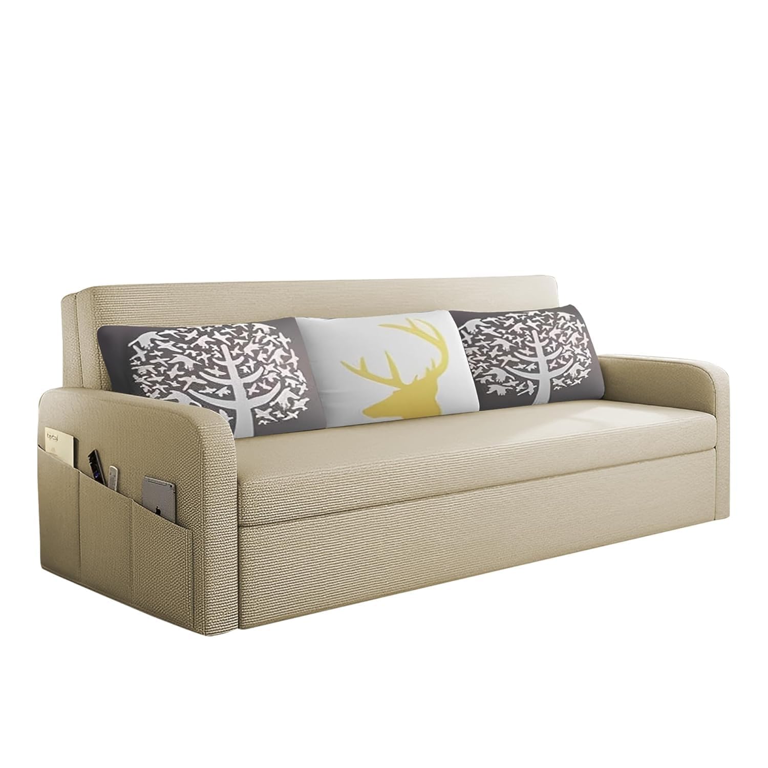 Oliver 3 Seater Sofa cum Bed - RHS Light Beige - Image 2