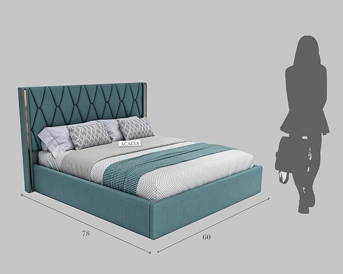 Symphony Queen Hydraulic Bed in Acacia Wood Finish - Image 3