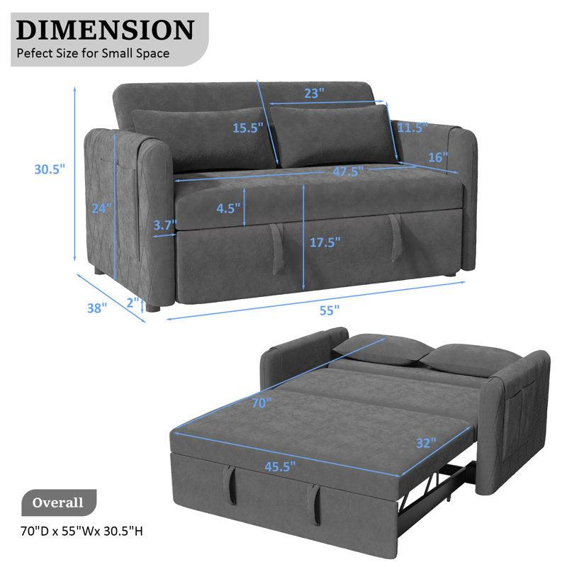 Furniture Crew Langston Sofa Cum Bed 3 Seater in Multicolor - Image 5