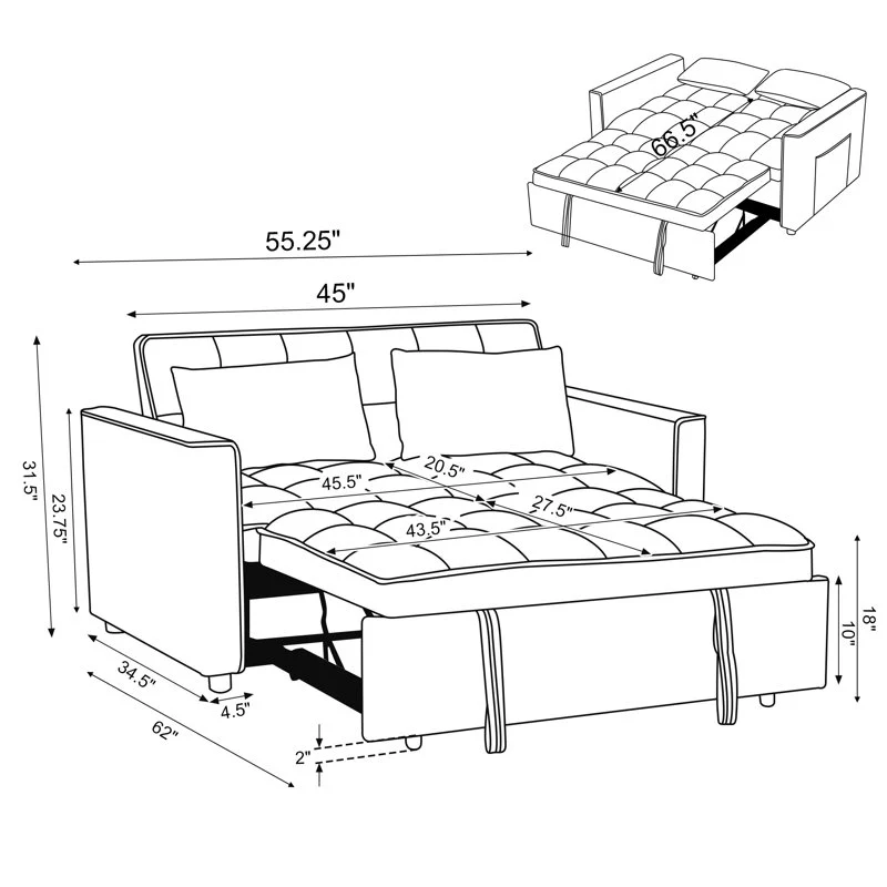Furniture Crew Chicago Sofa Cum Bed in Multicolor - Image 9