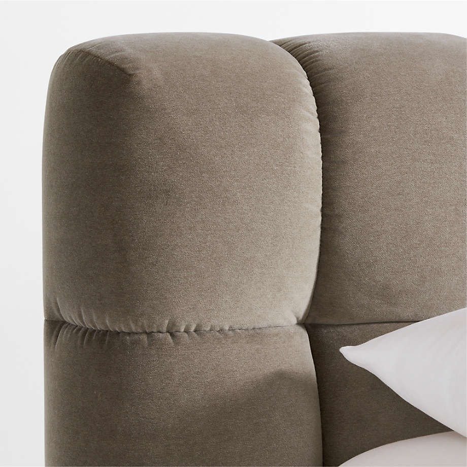 Astrena Haven | Queen size Channel-Tufted Velvet Upholstered Bed - Image 4