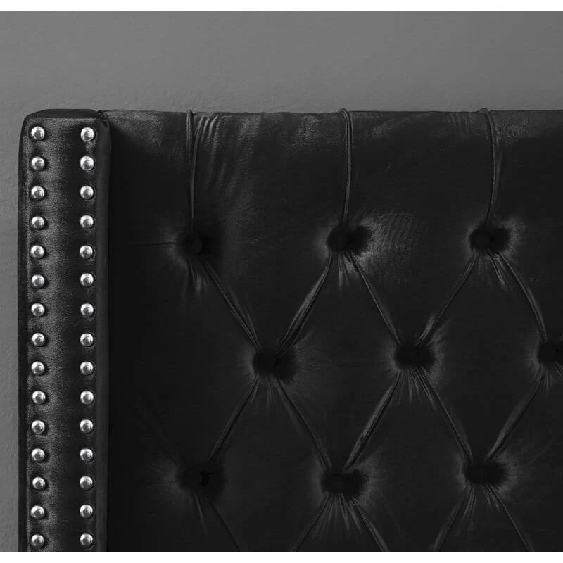 Midnight Lux | Tufted Upholstered Bed | Queen Size in Dark Grey Color - Image 4