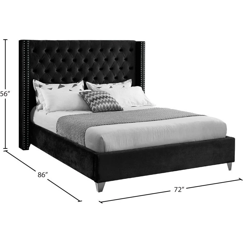 Midnight Lux | Tufted Upholstered Bed | Queen Size in Dark Grey Color - Image 2